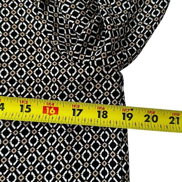 Pleione Black/Multicolor Geometric Collared Shirt Women's Size XS | 26-36 - Picture 6 of 6